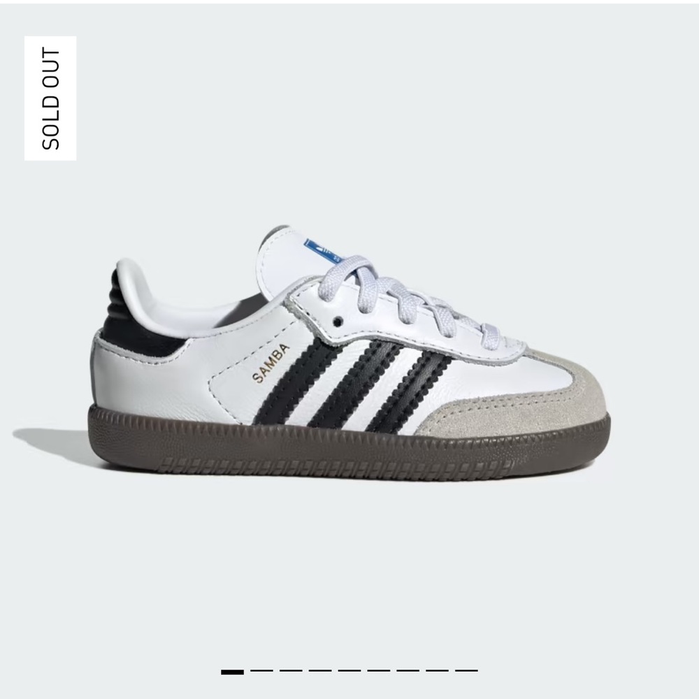 BRAND NEW, SOLD OUT Adidas Samba OG shoes in white. Toddler 6K